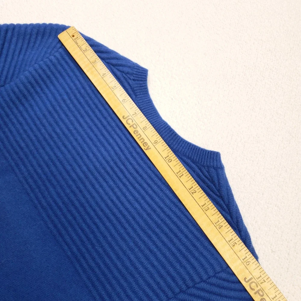 Helly Hansen Carv Knitted Sweater Mens Medium Blue Wool Blend Ribbed Pullover